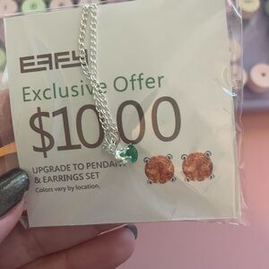 Silver Necklace with Green Gemstone Pendant